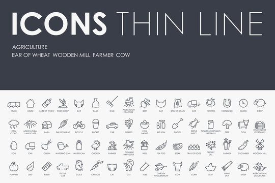 agriculture Thin Line Icons