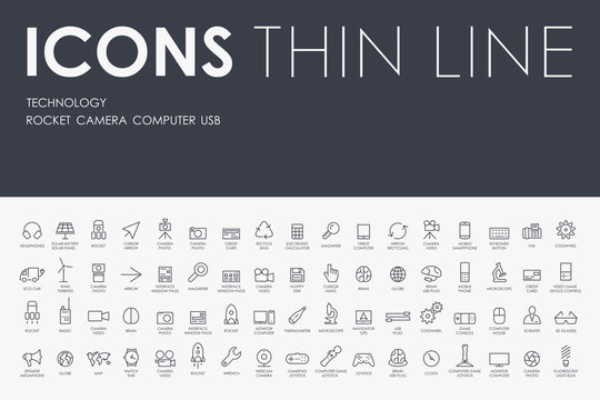 technology Thin Line Icons