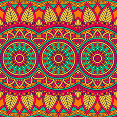 Ethnic floral seamless pattern