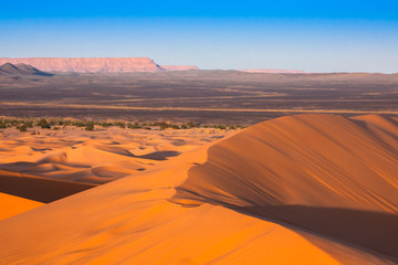 Fototapeta na wymiar Desert dune at Erg Chebbi near Merzouga in Morocco.