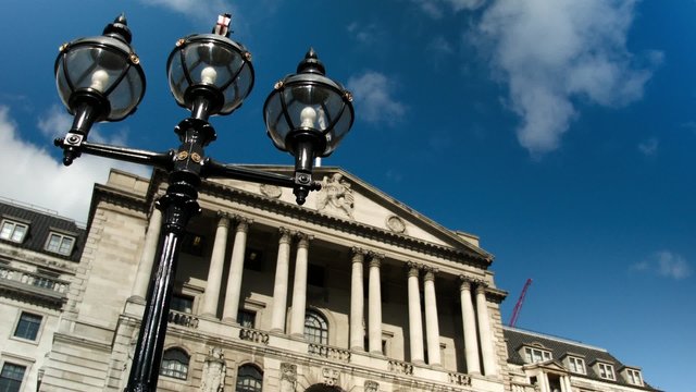 Time lapse: Unsettled clouds and shadows over the Bank of England, London