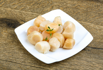 Raw scallops