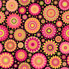 Floral seamless pattern. Colorful floral background. Vector illustration. 