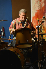 musician happy playing drums