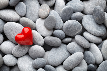 Fototapeta na wymiar Red heart of the spa stones.