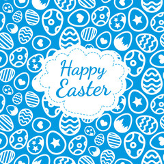 Happy Easter greeting card background color of the eggs seamless pattern