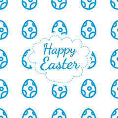 Happy Easter greeting card background color of the eggs seamless pattern