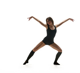 Obraz premium girl dancer. dancing silhouette