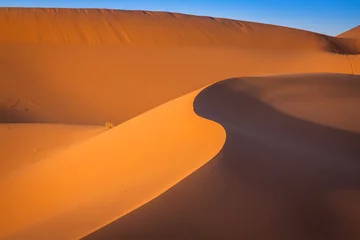 Selbstklebende Fototapete Sandige Wüste Sand dunes in the Sahara Desert, Merzouga, Morocco