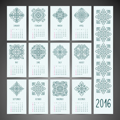 Calendar with mandalas