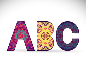 Alphabet.  Vintage decorative elements