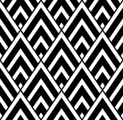 Fototapeta premium Vector modern seamless geometry pattern triangle, black and white abstract geometric background, pillow print, monochrome retro texture, hipster fashion design