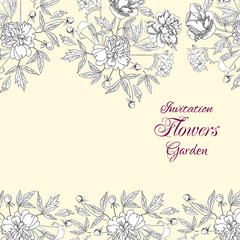 Background with bouquet of flowers