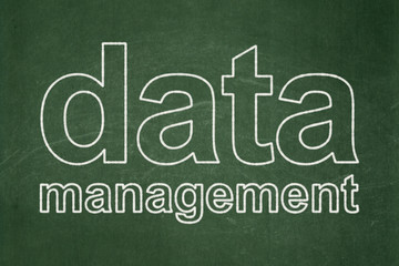 Obraz premium Information concept: Data Management on chalkboard background