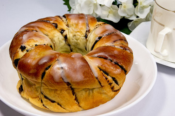 砂糖をたっぷりかけた手作りパン