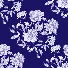 Seamless pattern with bouquet of flowers
