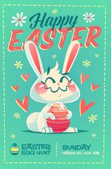 Happy Easter greeting card. Vector illustration
