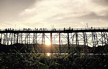 Mon bridge (wooden bridge) at Sangkhlaburi, Kanjanaburi