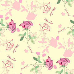 Seamless pattern with pink rose134