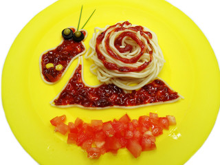 creative vegetable food dinner snail form
