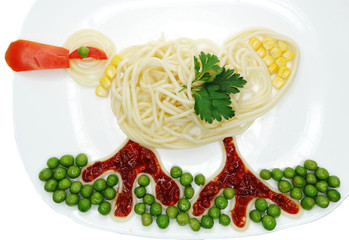 creative vegetable food dinner bird form