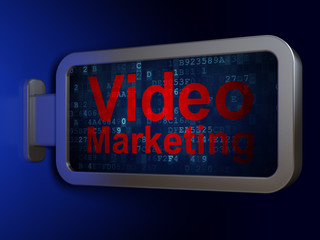 Advertising concept: Video Marketing on billboard background