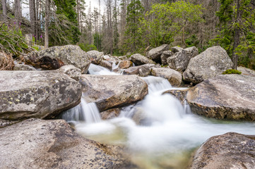 Fototapeta premium Waterfall in Tatra mountain, Slovakia - Studenovodsky