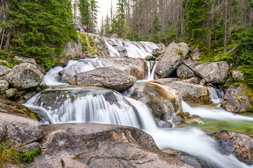 Fototapeta premium Waterfall in Tatra mountain, Slovakia - Studenovodsky
