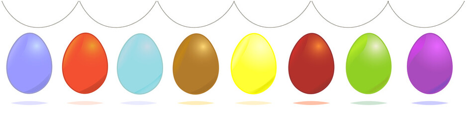 Ostereier, Eier, Ostern, nebeneinander, farbig, bunt, gefärb