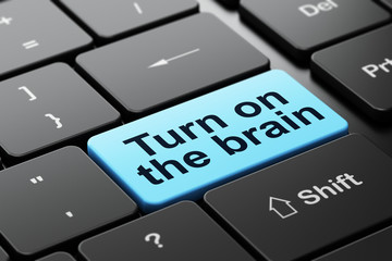 Fototapeta premium Learning concept: Turn On The Brain on computer keyboard background