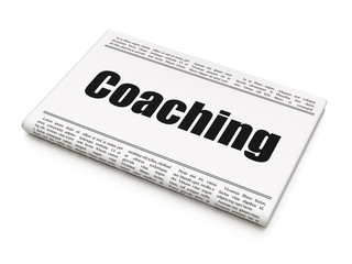 Studying concept: newspaper headline Coaching