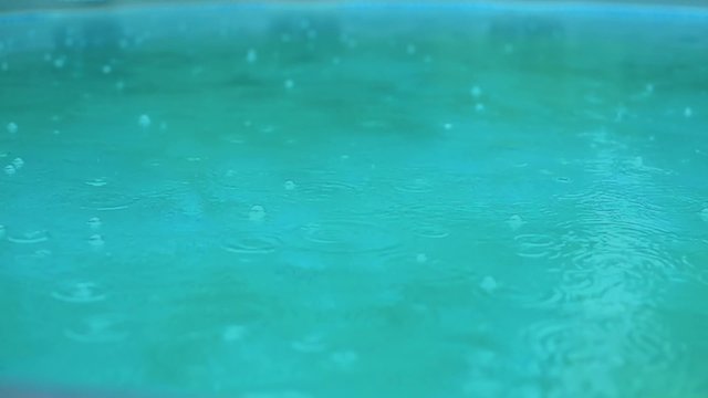 Summer Rain Falling on the Pool, Summer Rain by the Pool, Video Clip