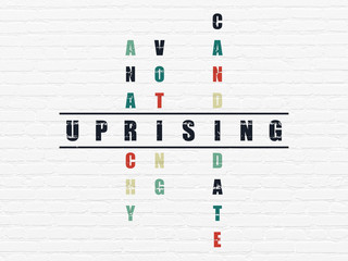 Political concept: Uprising in Crossword Puzzle