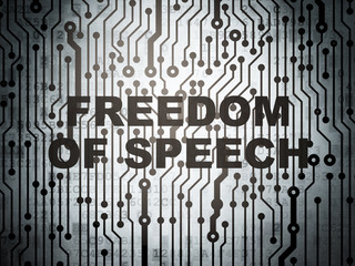 Political concept: circuit board with Freedom Of Speech