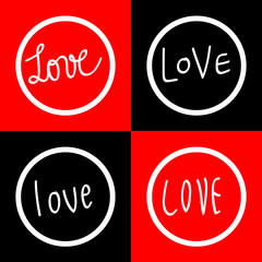 Red hand drawn love Background Vector EPS10, Great for any use.