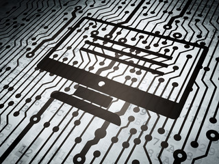 Database concept: circuit board with Monitor