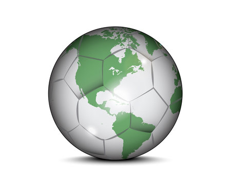 Soccer Ball with World Map