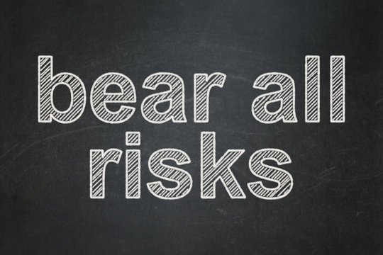 Insurance concept: Bear All Risks on chalkboard background
