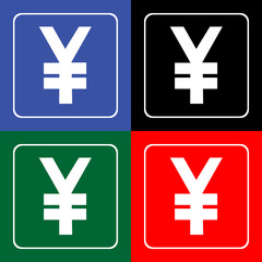 Yen sign icon Colorful Set Vector EPS10, Great for any use