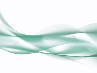 Abstract Soft Green waves with white background