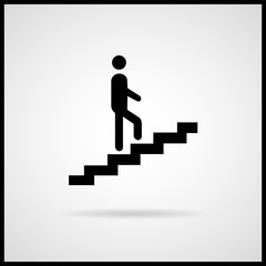 Man climbing up stairs icon Vector EPS10, Great for any use.