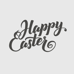 Happy Easter Typographical Background. Hand Lettering, Calligraphy Card