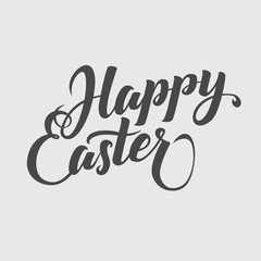 Happy Easter Typographical Background. Hand Lettering, Calligraphy Card