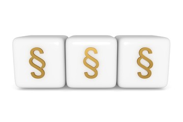 Law: cubes with golden section signs