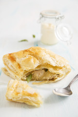 Chicken puff pastry pie