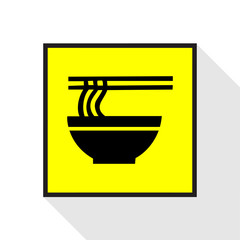Ramen noodle icon yellow background Vector EPS10, Great for any use.