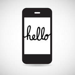 Chatting Hello on Mobile screen Vector EPS10, Great for any use.