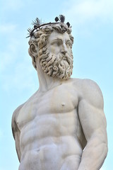 The famous statue of  Neptune in Florence, Italy.