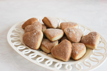 Fototapeta na wymiar Cookies in the shape of a heart.