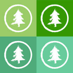 Hand drawn Christmas trees Vector EPS10, Great for any use.